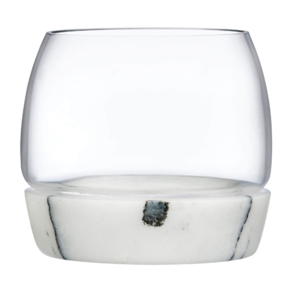 Chill Whisky Tumbler With Marble Base by Nude Glass