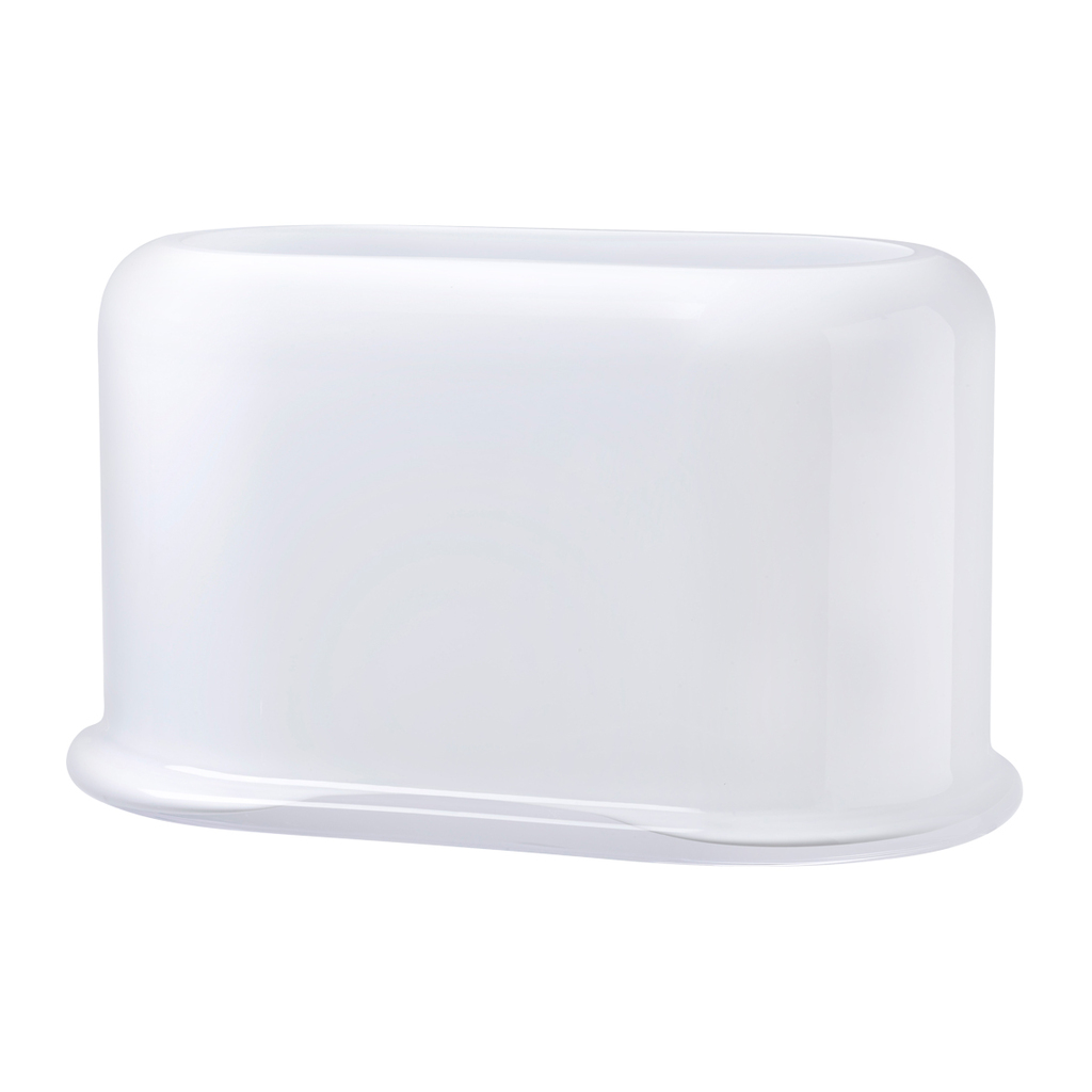 Layers Vase Wide in Opal White by Nude Glass