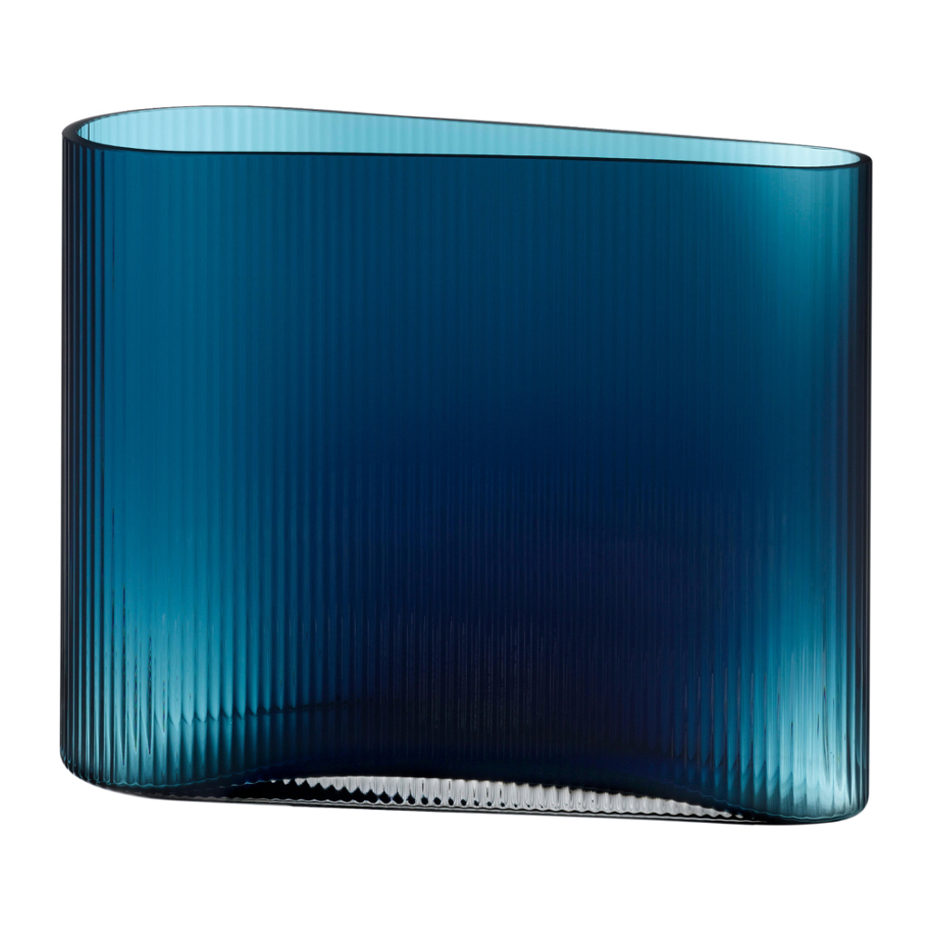 Mist Vase Petroleum Green Wide by Nude Glass