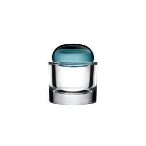 Ecrin Lidded Vessel Small Petroleum Green by Nude Glass
