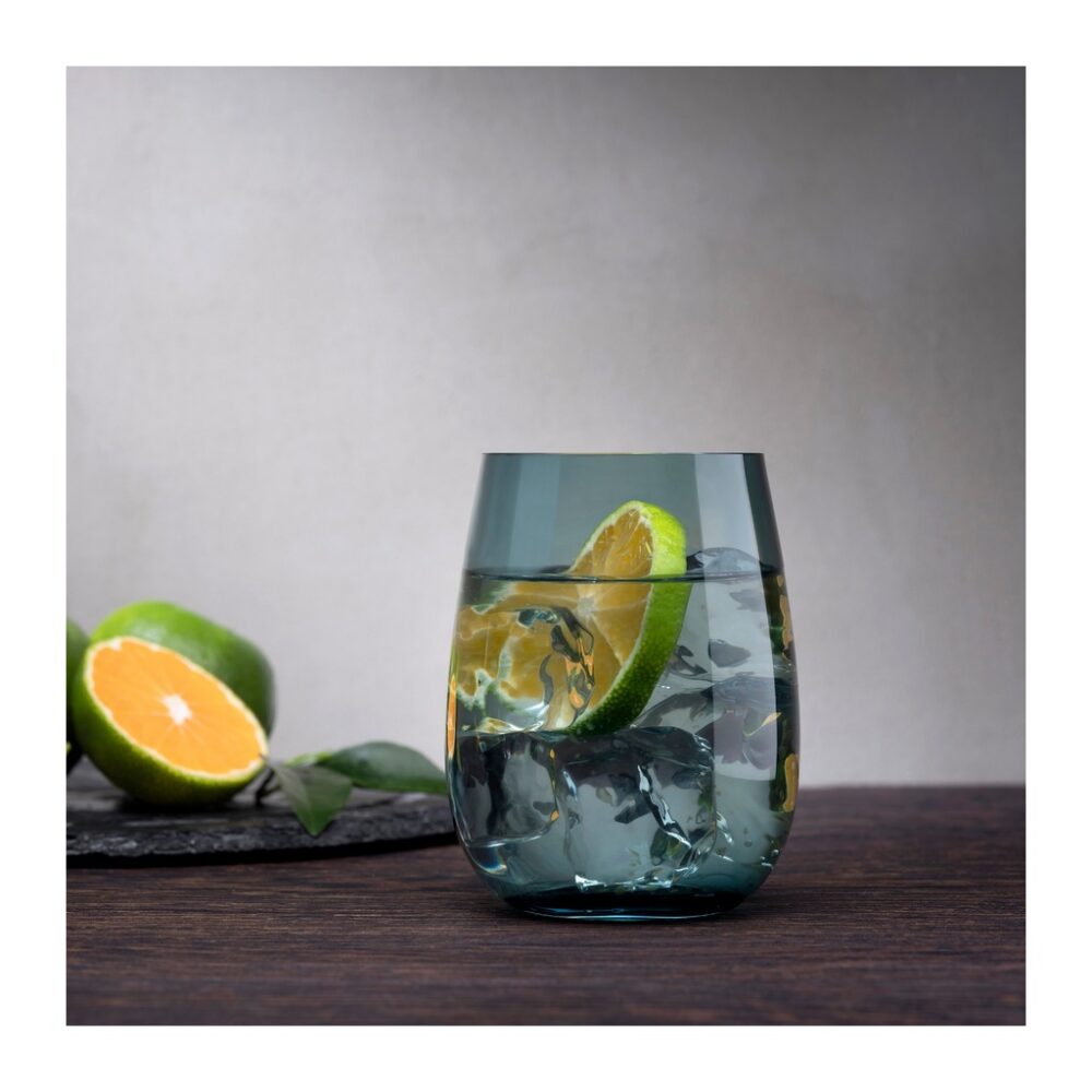 Colored U Set of 4 Tumblers Petroleum Green by Nude Glass - Image 2
