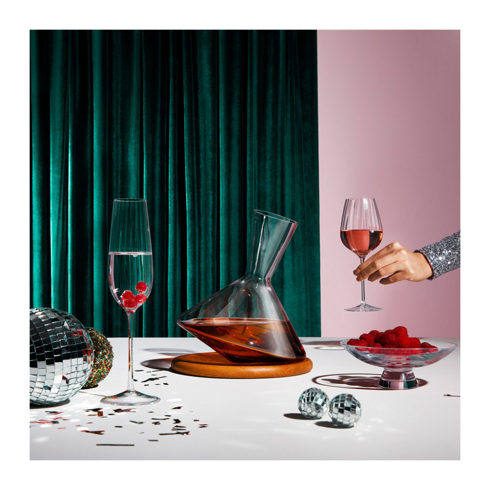 Balance Wine Decanter With Wooden Base by Nude Glass - Image 8