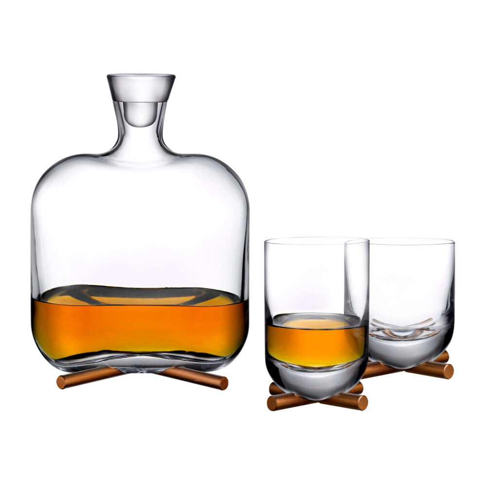 Camp Whisky Decanter With Brass Base by Nude Glass - Image 4