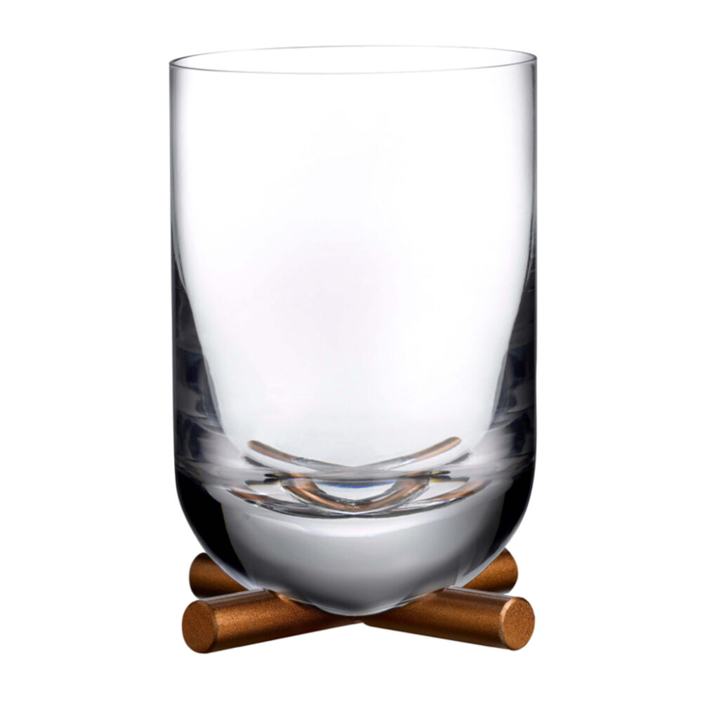 Camp Whisky DOF Glass With Brass Base by Nude Glass