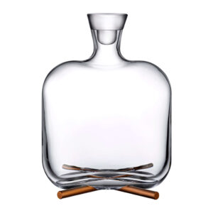 Camp Whisky Decanter With Brass Base by Nude Glass