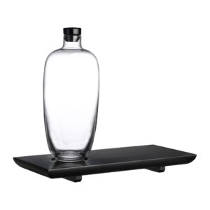 Malt Tall Whisky Bottle with Wooden Tray by Nude Glass