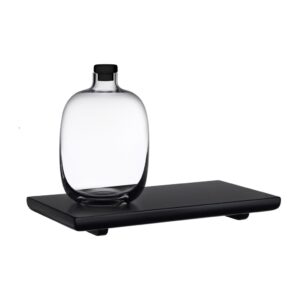 Malt Whiskey Bottle with Wooden Tray by Nude Glass