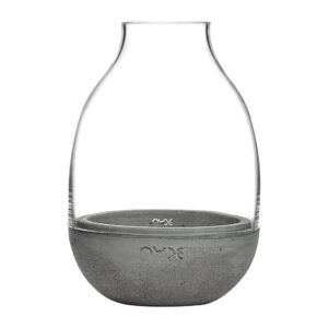 Eden Mini Terrarium Clear with Moulded Concrete Base by Nude Glass
