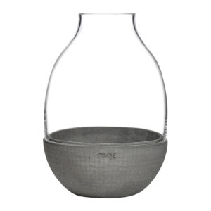 Eden Terrarium Clear with Moulded Concrete Base by Nude Glass