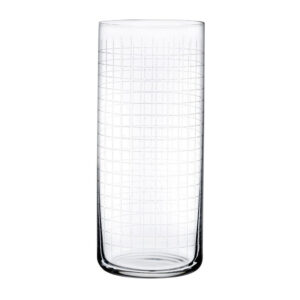 Finesse Grid Set of 4 High Ball Glasses by Nude Glass