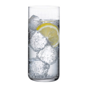 Finesse Grid Set of 4 Long Drink Glasses by Nude Glass