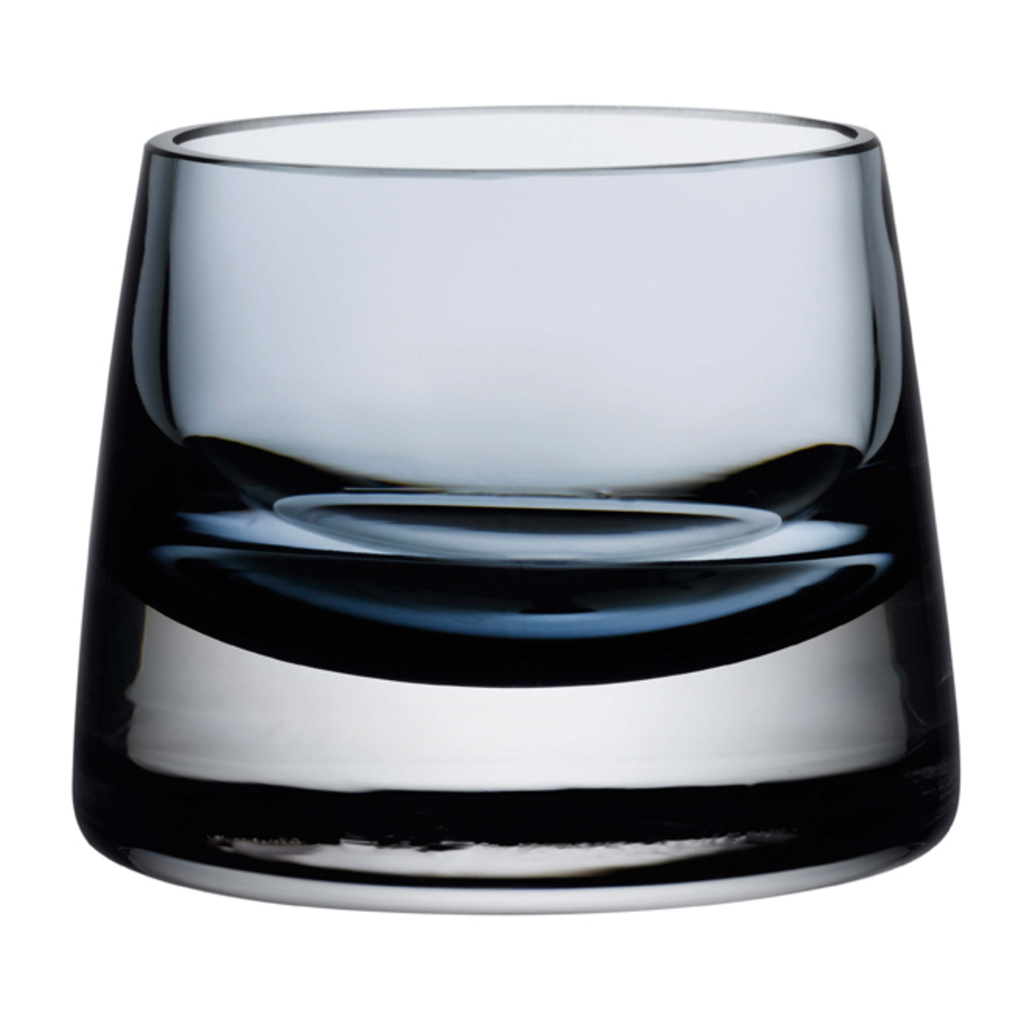 Joy Votive Candle Holder Medium Steel Blue Set of 2 by Nude Glass