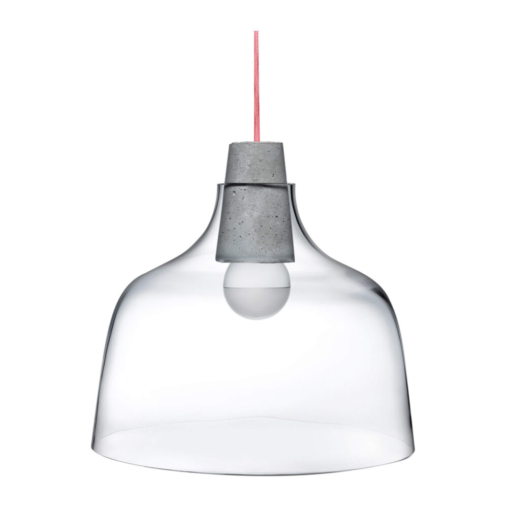 Mira Lamp Clear with Concrete Socket by Nude Glass
