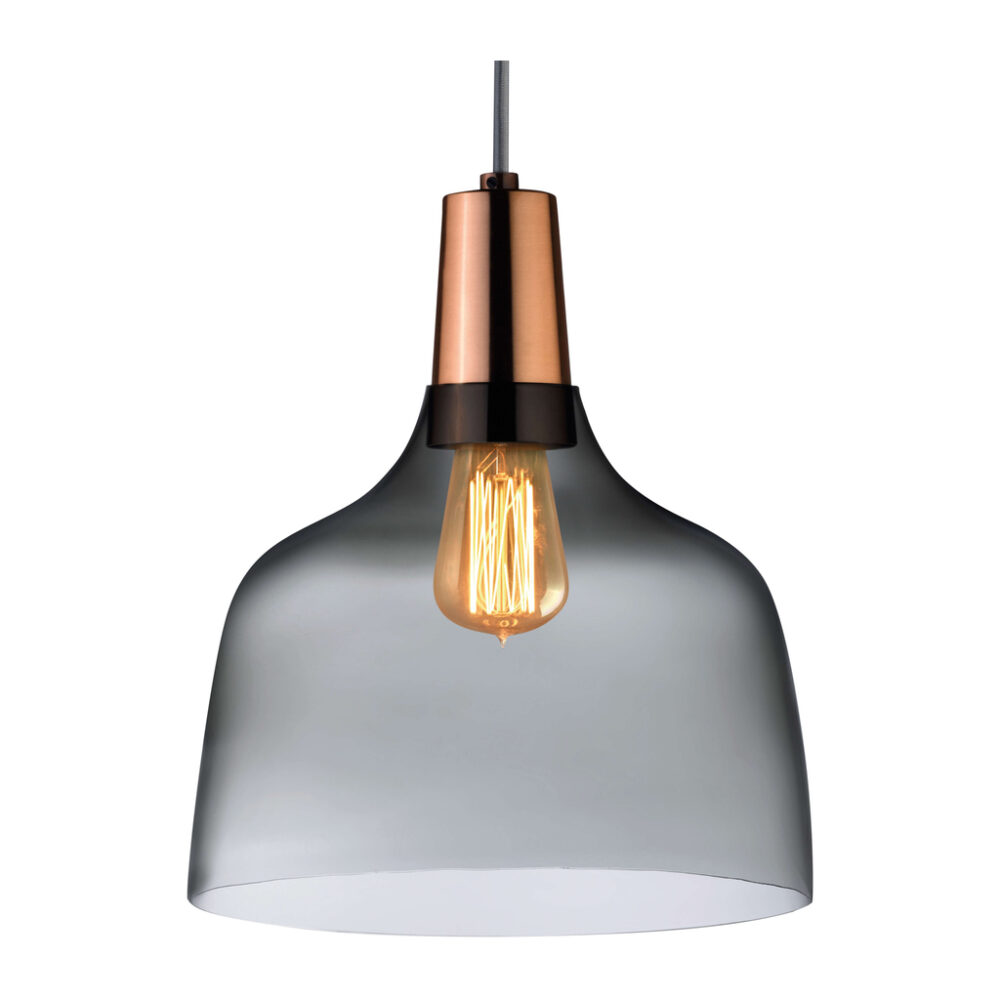 Mira Lamp Smoke with Copper Socket by Nude Glass