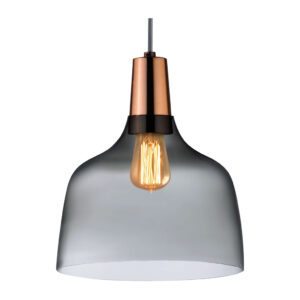 Mira Lamp Smoke with Copper Socket by Nude Glass