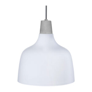 Mira Lamp Opal White with Concrete Socket by Nude Glass