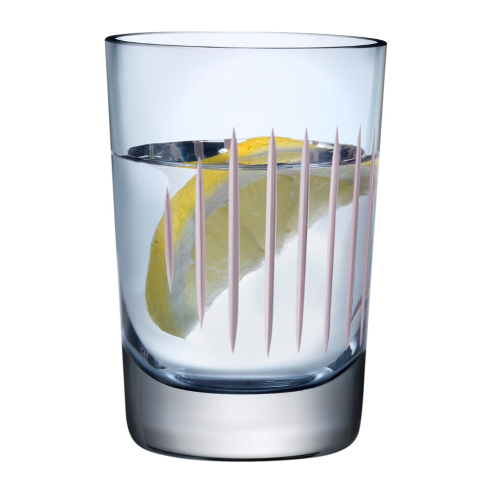 Parrot Set of 2 Water Glasses Steel Blue by Nude Glass