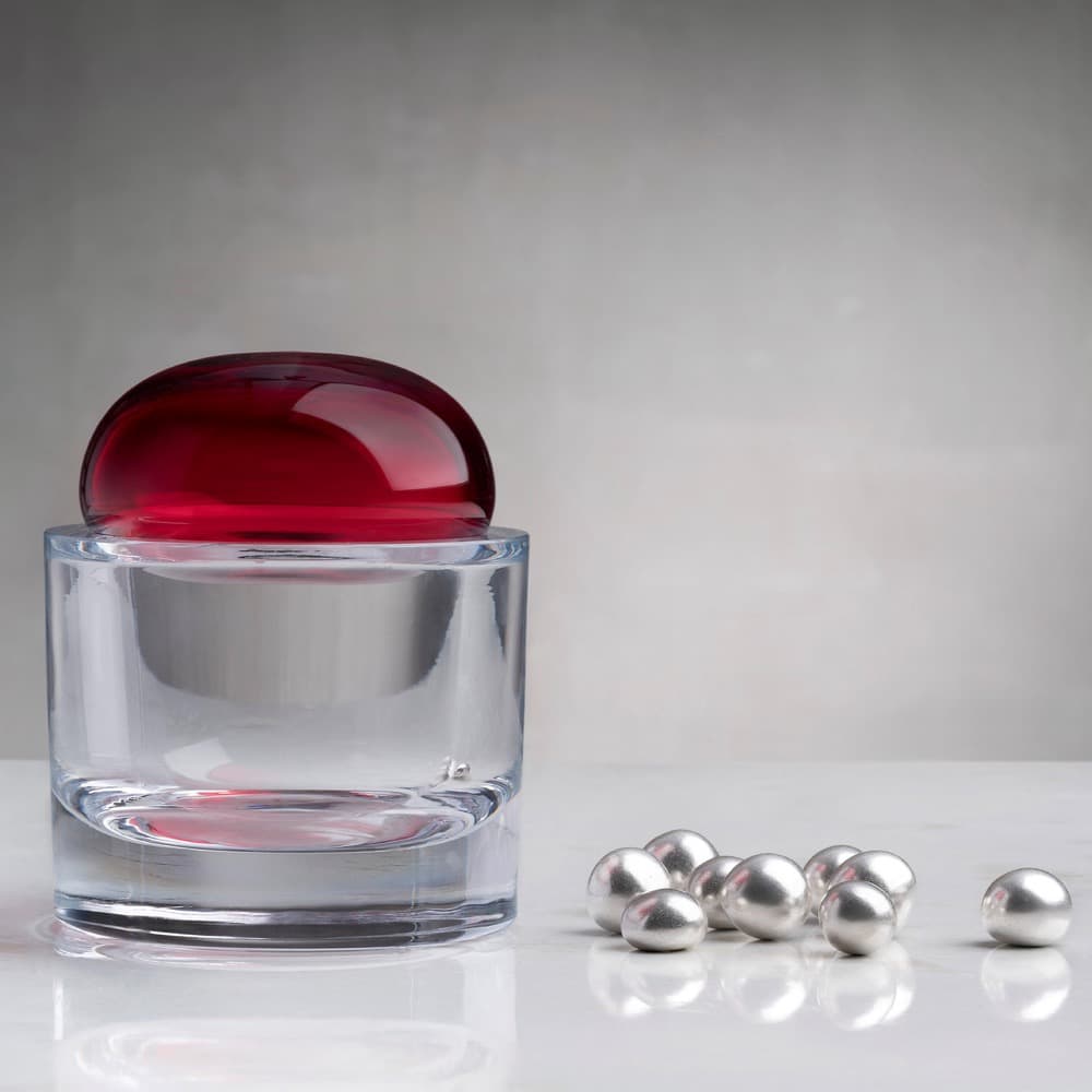 Ecrin Lidded Vessel Small Red by Nude Glass - Image 2