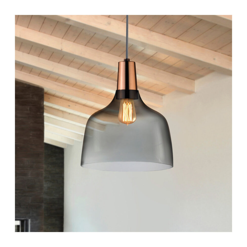 Mira Lamp Smoke with Copper Socket by Nude Glass - Image 2
