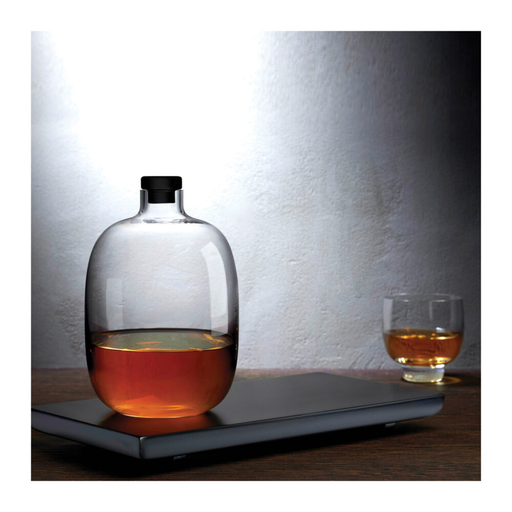 Malt Whiskey Bottle with Wooden Tray by Nude Glass - Image 3
