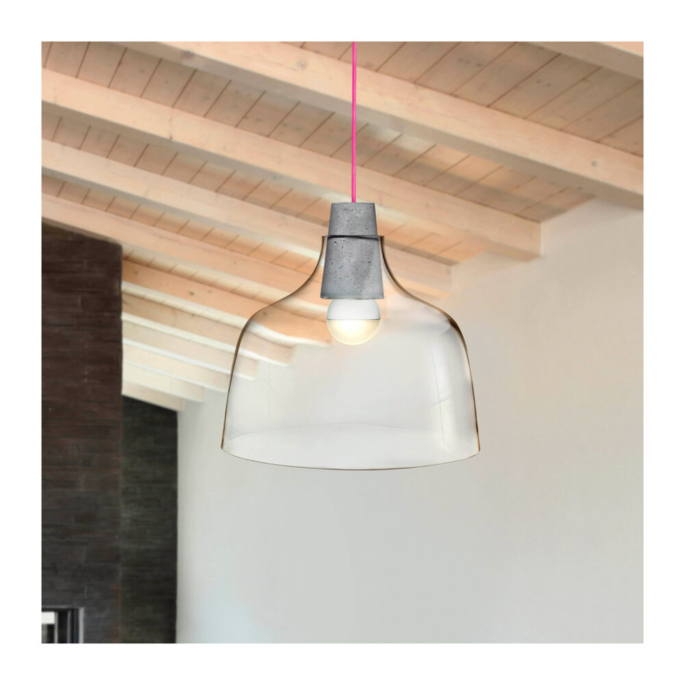 Mira Lamp Clear with Concrete Socket by Nude Glass - Image 2