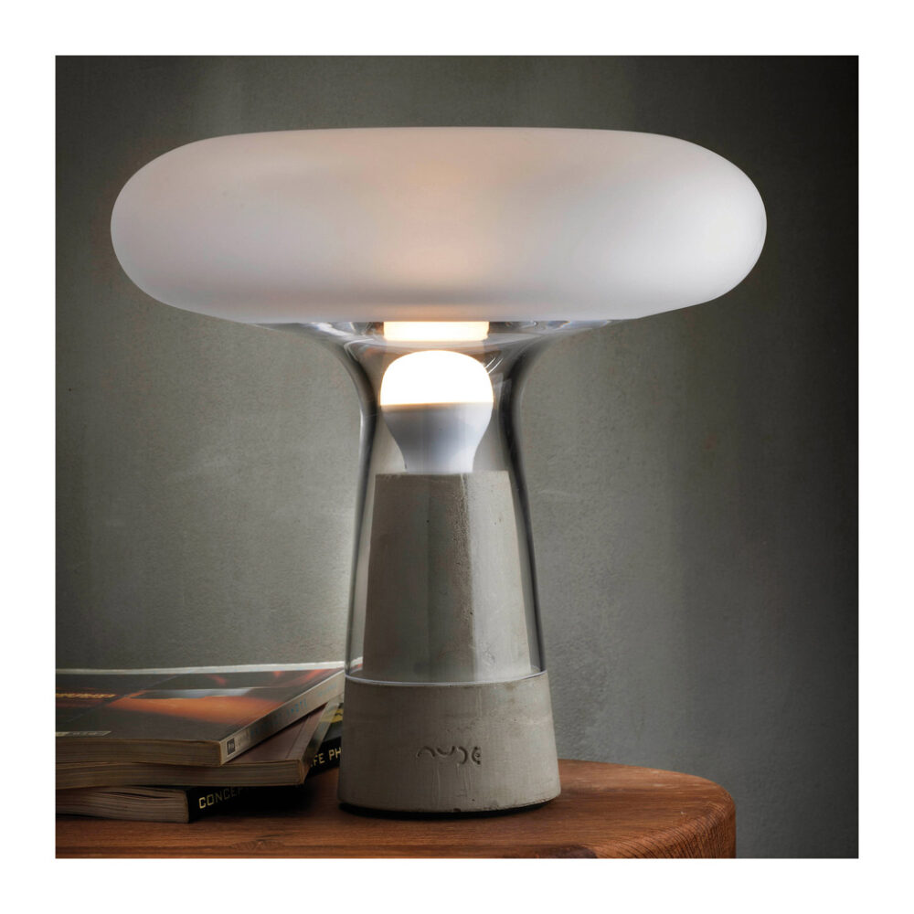 Orion Lamp Top Sandblasted with Concrete Base by Nude Glass - Image 2