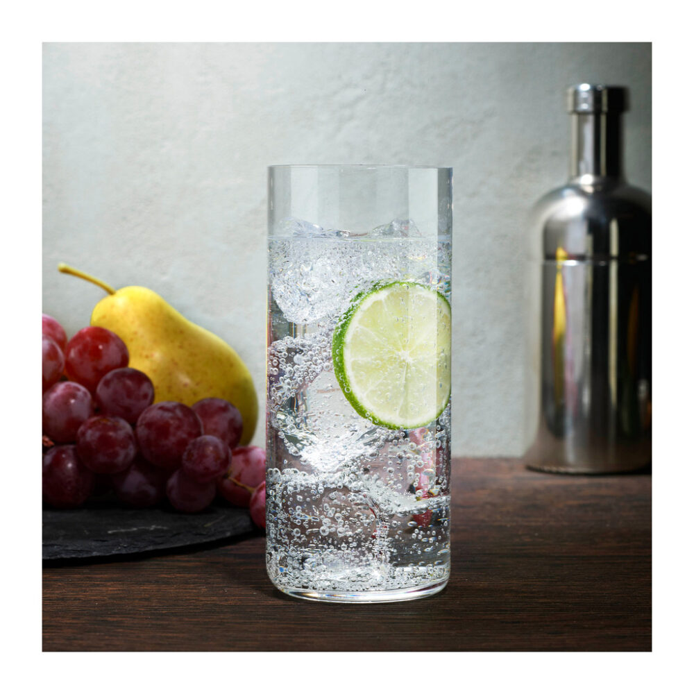 Finesse Grid Set of 4 Long Drink Glasses by Nude Glass - Image 2