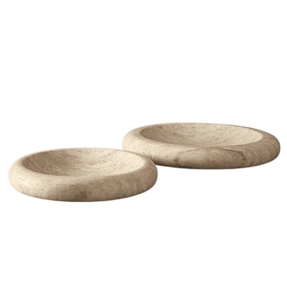 Cream Travertine Trays by BIDKhome