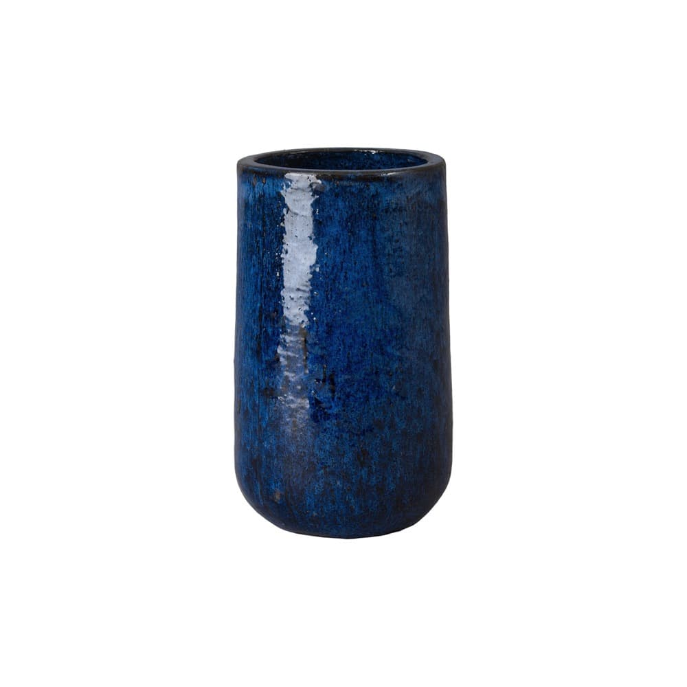 Round Blue Ceramic Planter by Emissary