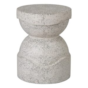 Noah Round Taupe Terrazzo Garden Stool by Emissary