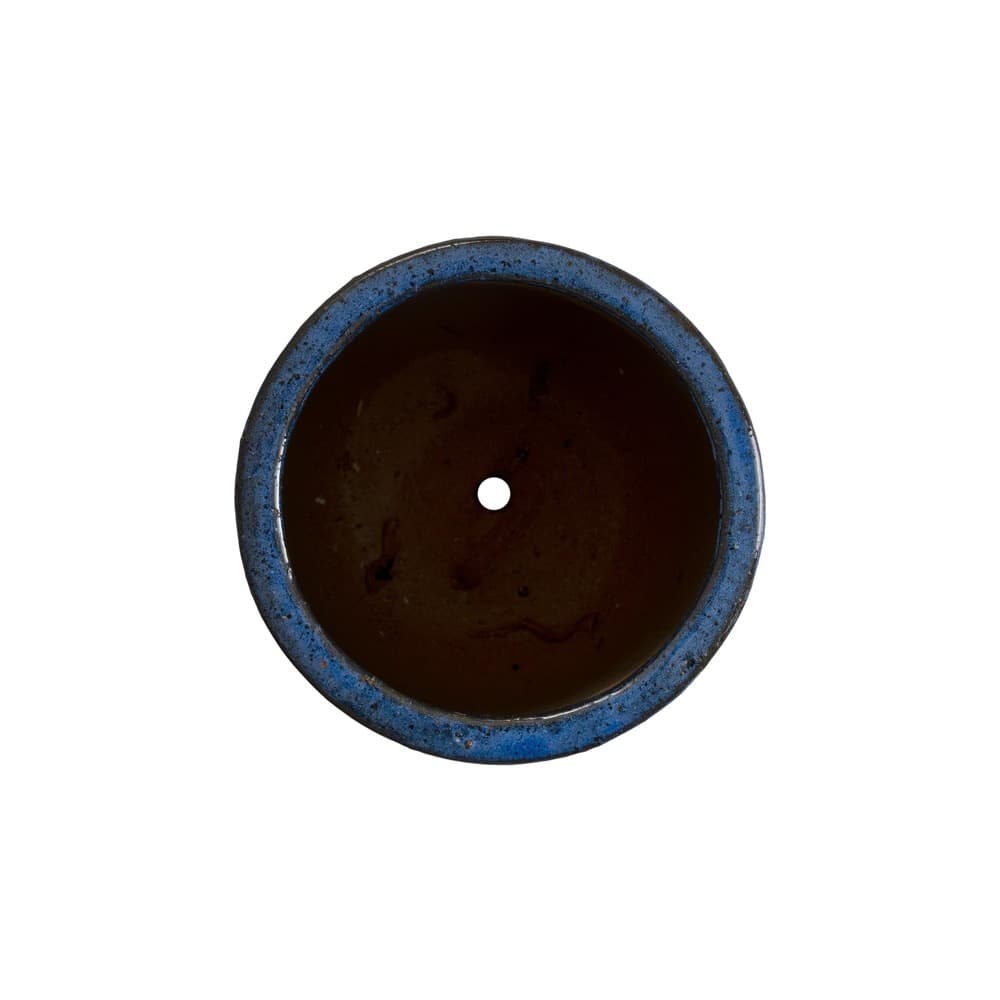 Round Blue Ceramic Planter by Emissary - Image 4