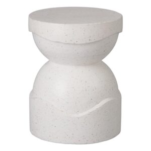 Noah Round White Terrazzo Garden Stool by Emissary