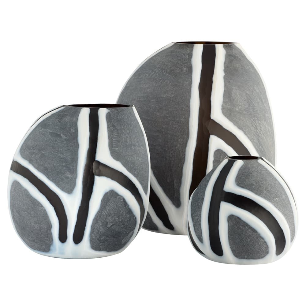 Black, White, and Grey Calle Vases by Cyan Design