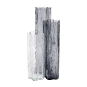 Flora Glass Gray Vase by VIETRI