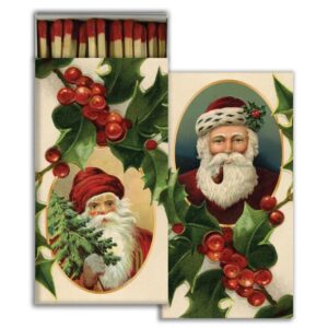 Santas and Holly Matches Set of 6 Boxes by HomArt