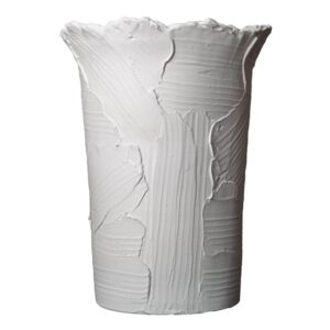 Large  Matte White Textured Vase by Abigails