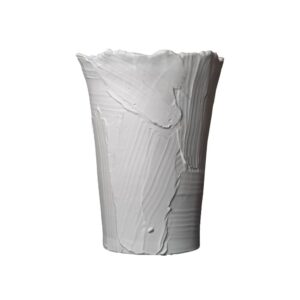 Medium Matte White Textured Vase by Abigails