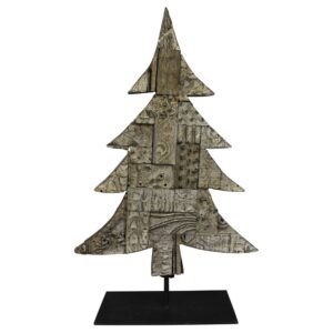 Large Reclaimed Block Prints Christmas Tree by HomArt