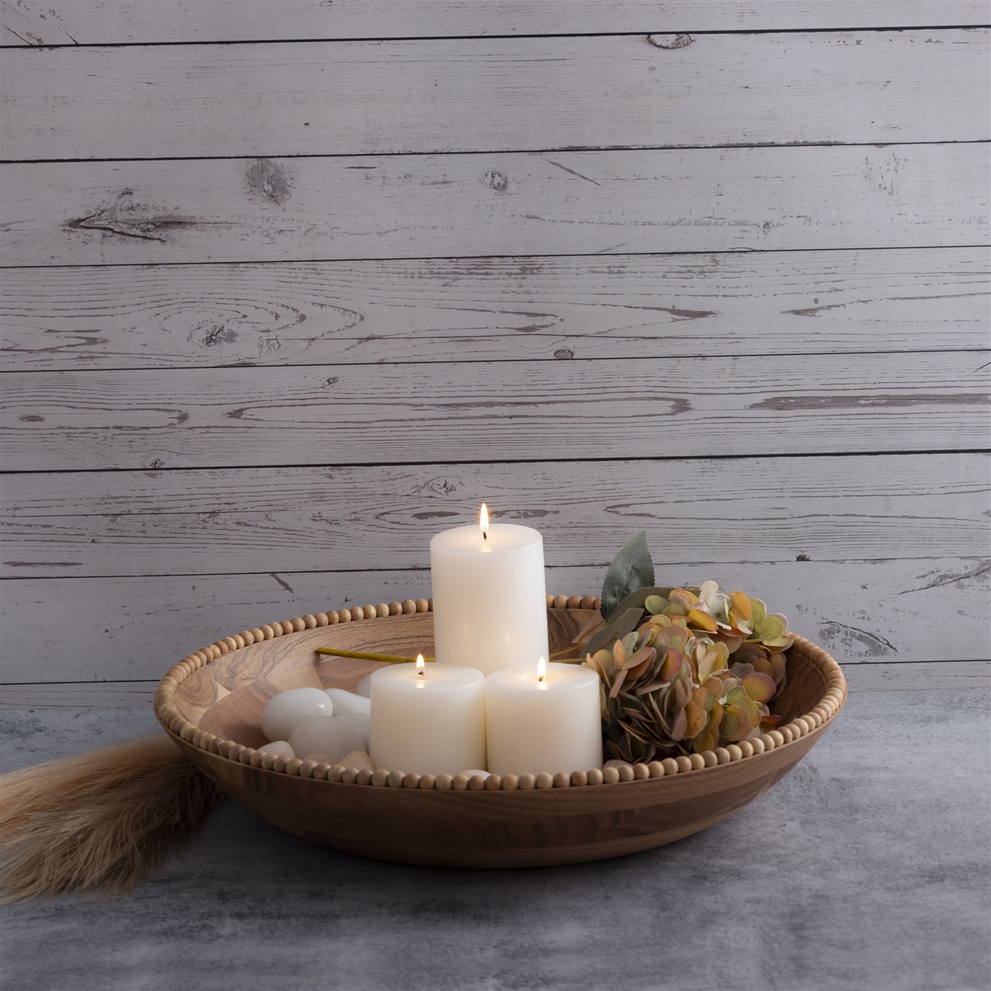 Acacia 18"d Wood Beaded Bowl by BIDKhome - Image 5