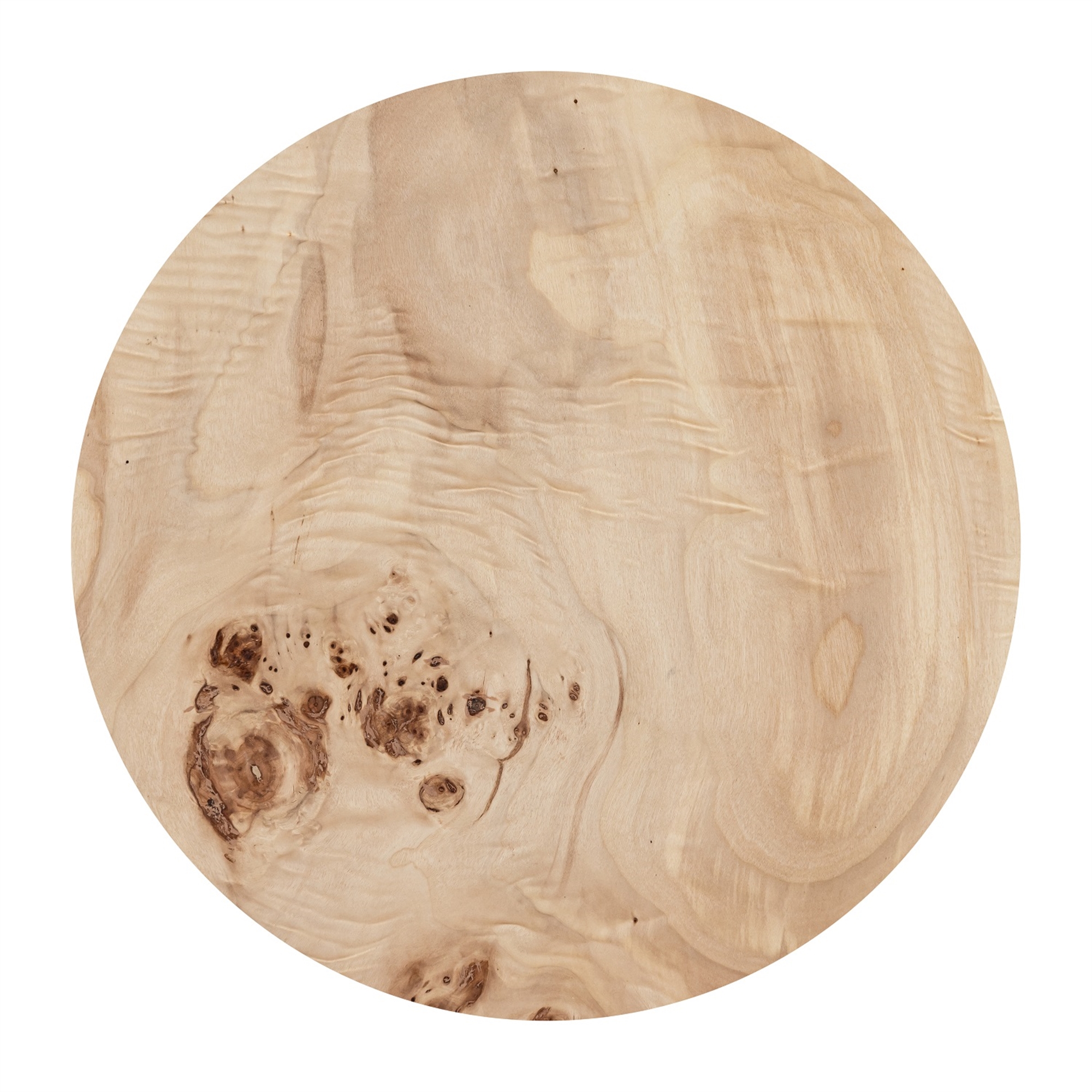 Round Natural Burl Wood Veneer Side Table by BIDKhome - Image 4