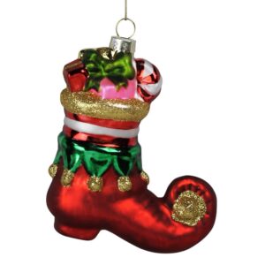 Elf Boot Glass Ornament Set of 2 by HomArt