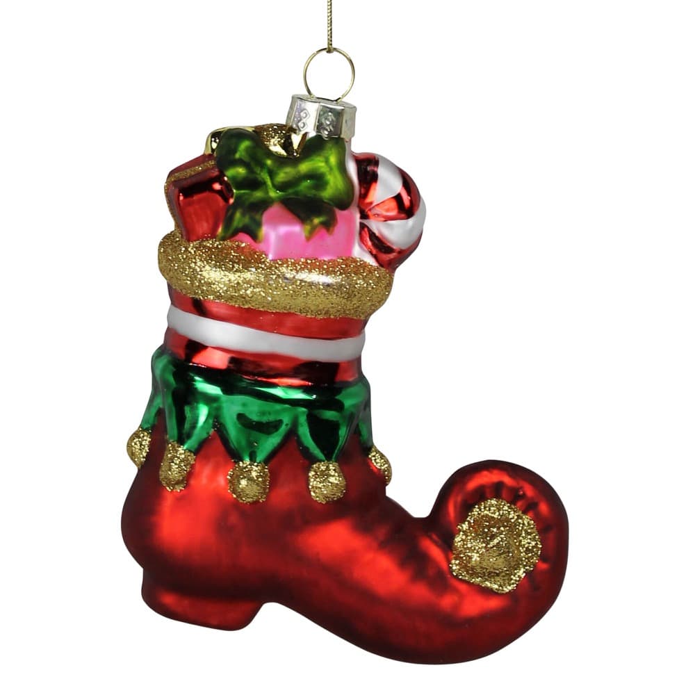 Elf Boot Glass Ornament Set of 2 by HomArt