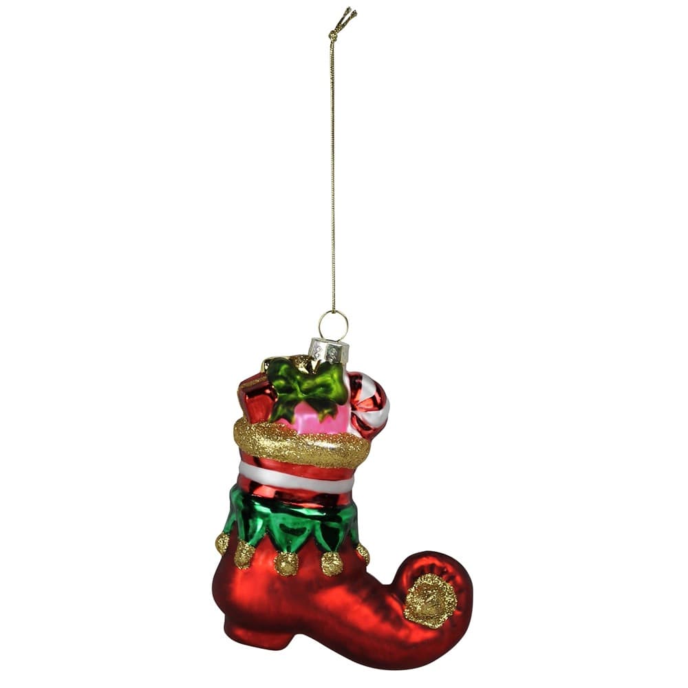 Elf Boot Glass Ornament Set of 2 by HomArt - Image 2