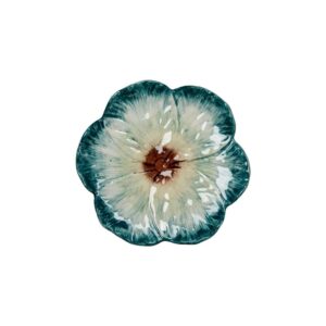 Elisabetta Green Flower Dessert Plate by Abigails