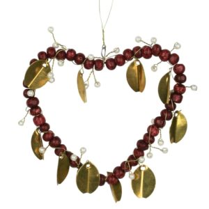 Beaded Heart Ornament Set of 2 by HomArt