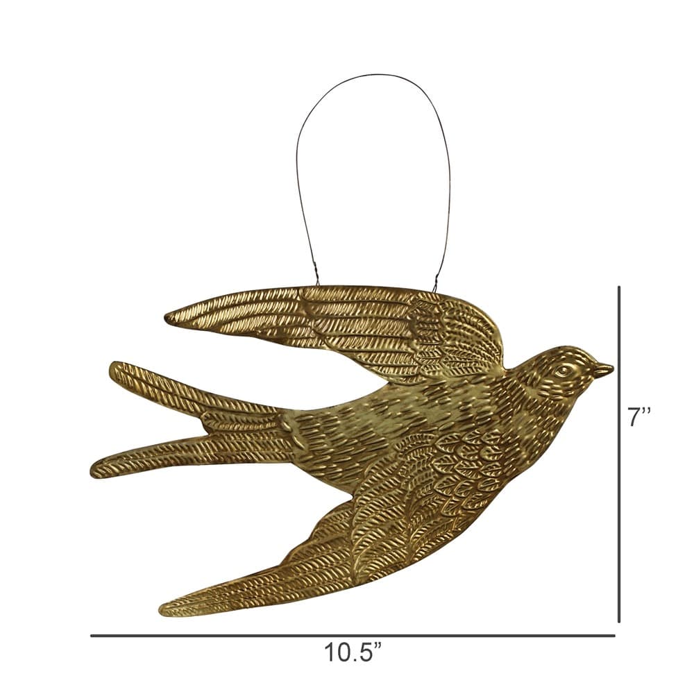 Large Antique Brass Bird Ornament Set of 2 by HomArt - Image 3