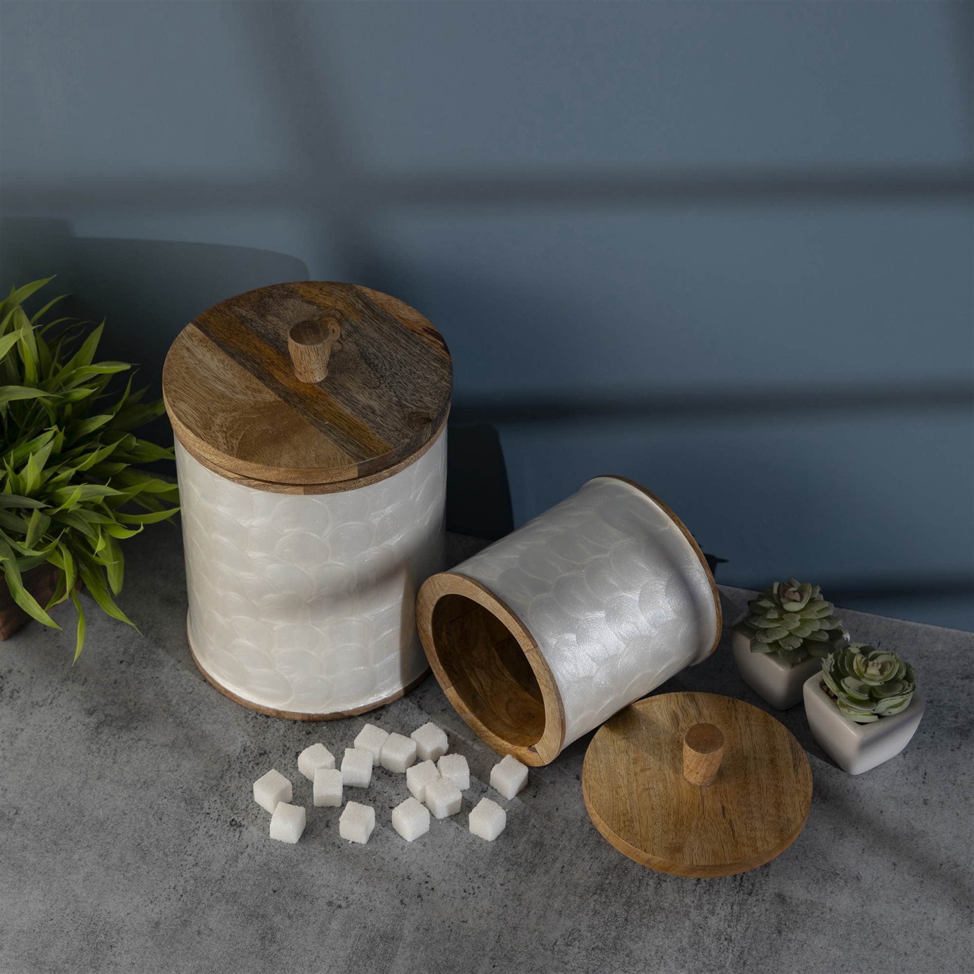 Mango Wood Canister Set of 2 by BIDKhome - Image 10