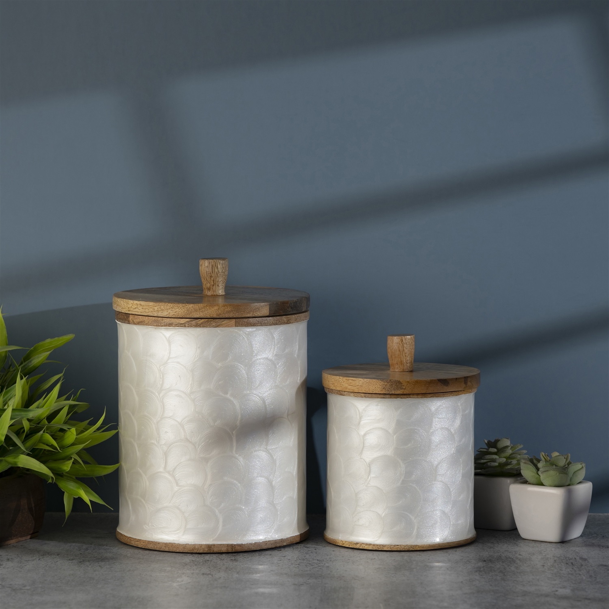 Mango Wood Canister Set of 2 by BIDKhome - Image 8