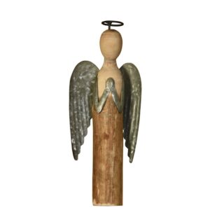 Small Wood and Metal Angel at Prayer by HomArt