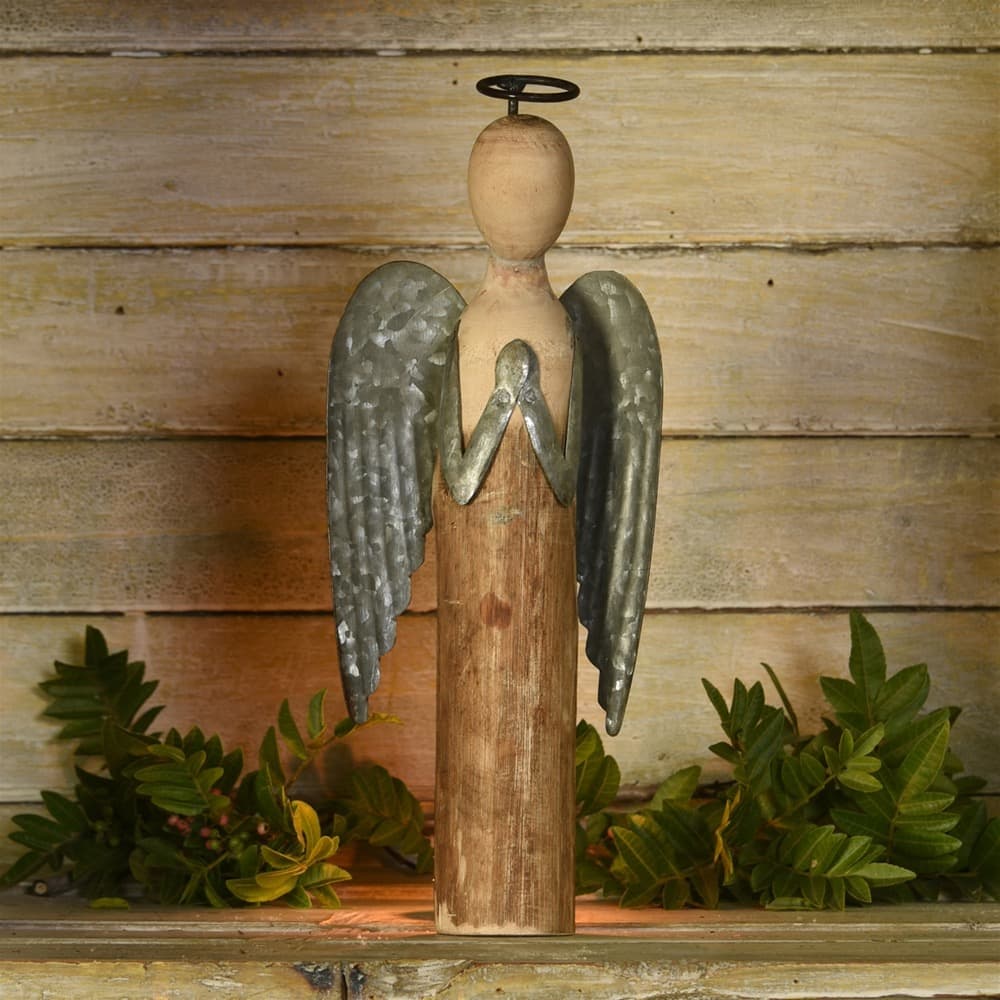 Small Wood and Metal Angel at Prayer by HomArt - Image 2